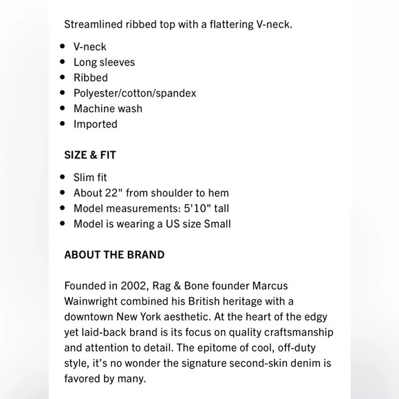 rag & bone Raimi Ribbed Long Sleeve Top in Seed Green size XS - Picture 6 of 10